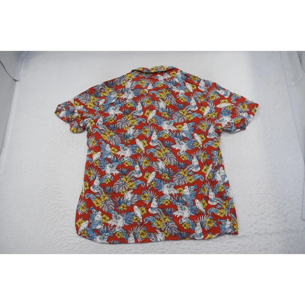 Banana Republic Floral Button Up‎ Standard Fit Short Sleeve Viscose Mens Large